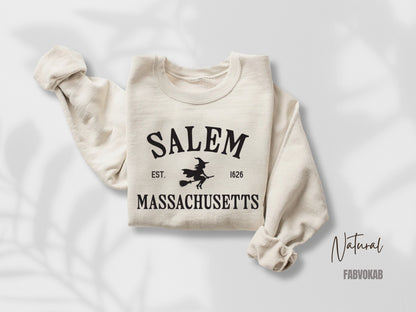 Salem, MA Sweatshirt - Vintage Witch City Crewneck
