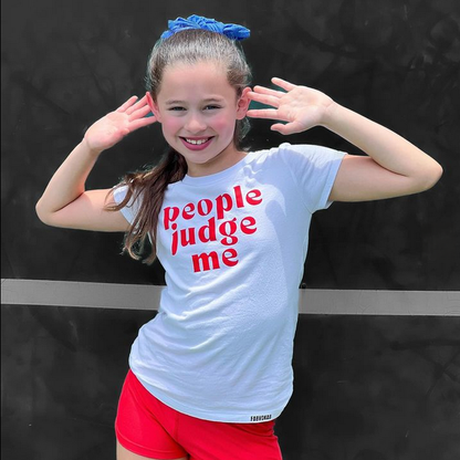 People Judge Me. I'm a 10. Kids Girls Gymnast Short Sleeve T-Shirt
