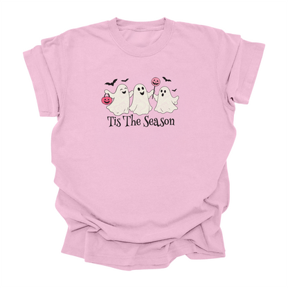 Tis The Season T-Shirt - Cute Halloween Ghosts & Bats