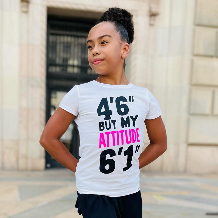 4'6" But My Attitude 6'1" - Young Gymnast Short Sleeve T-Shirt