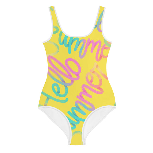 Summer Kids Big Girls Swimsuit (yellow)