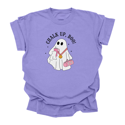 Chalk Up, Boo! T-Shirt - Funny Ghost Gymnastics Tee