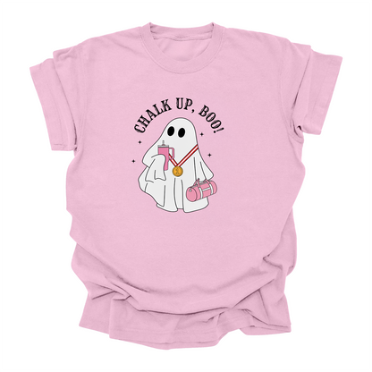 Chalk Up, Boo! T-Shirt - Funny Ghost Gymnastics Tee