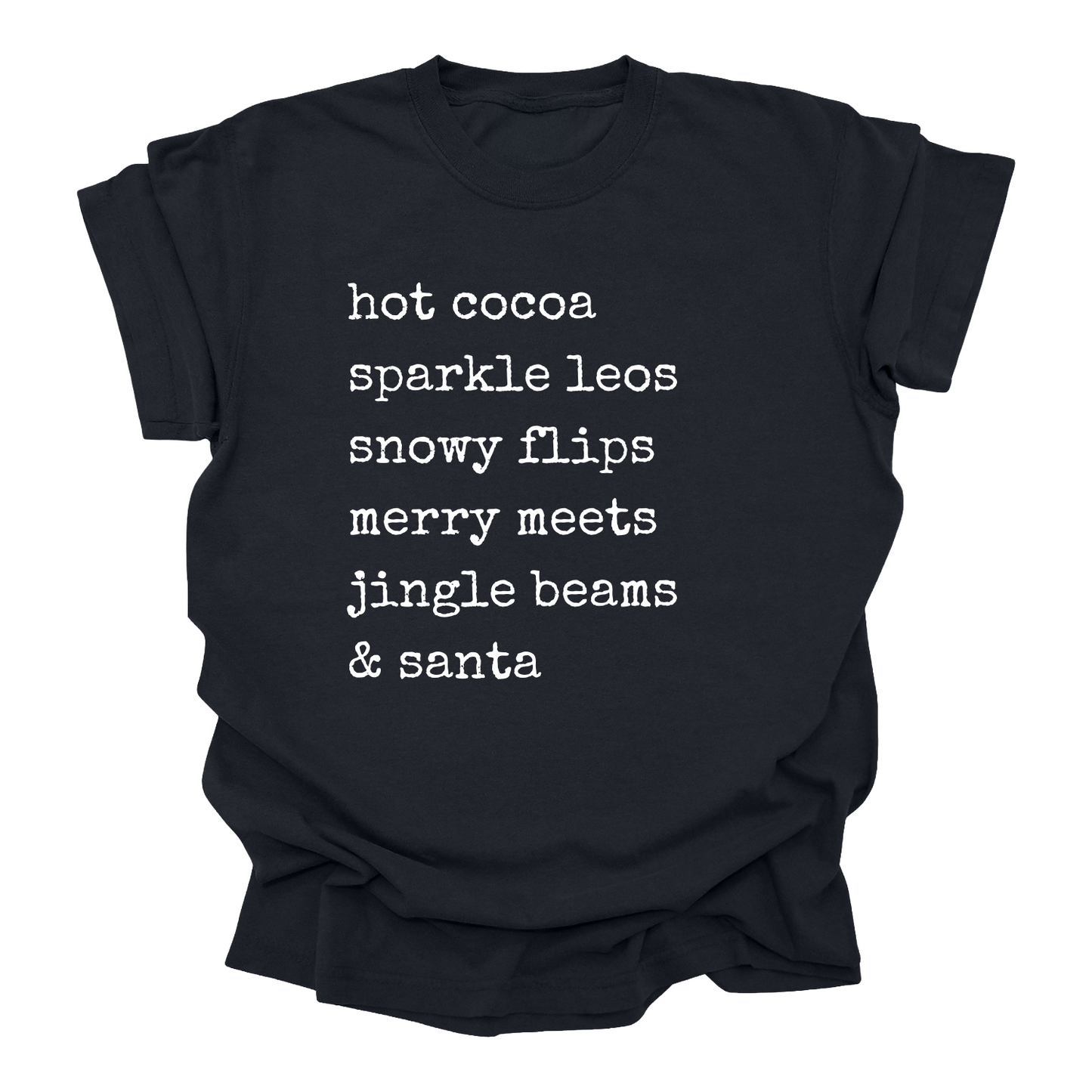 Hot Cocoa Gymnast Christmas Tee | Holiday Shirt for Gymnasts, Dancers & Cheer | Cozy Christmas Graphic T-Shirt