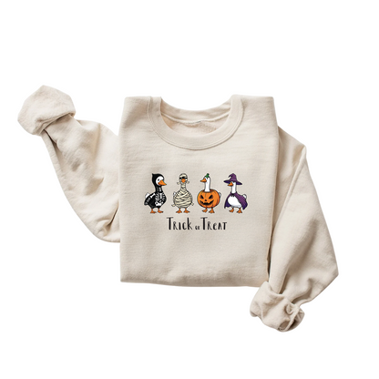 Trick or Treat Goose Halloween Sweatshirt – Kids, Teens & Adults
