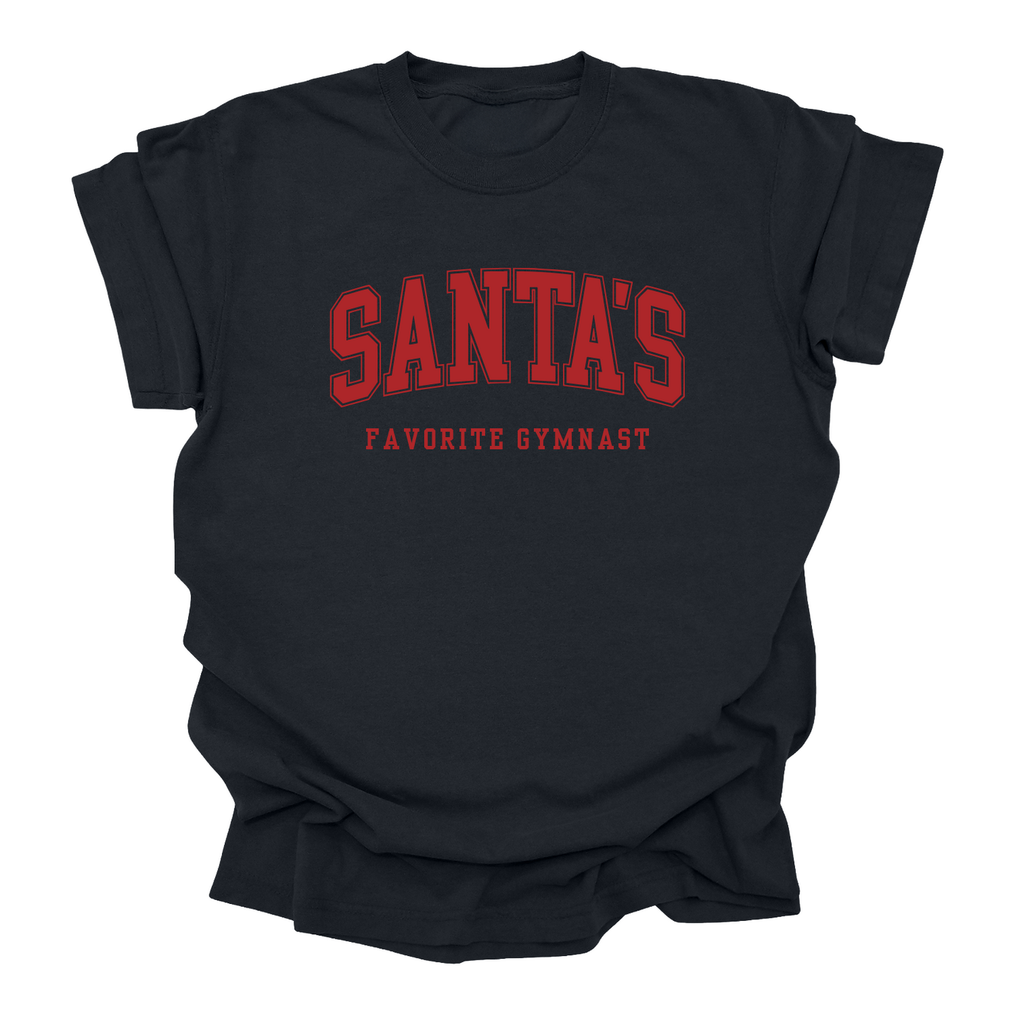Santa’s Favorite Gymnast Tee | Christmas Shirt for Gymnasts | Holiday Gift for Girls & Teens