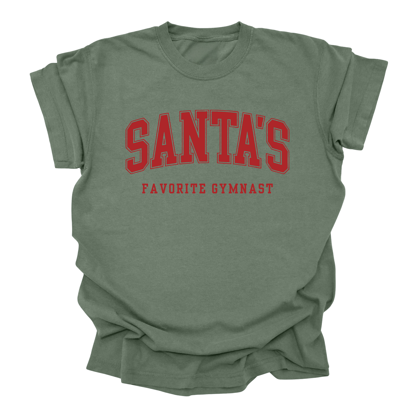 Santa’s Favorite Gymnast Tee | Christmas Shirt for Gymnasts | Holiday Gift for Girls & Teens