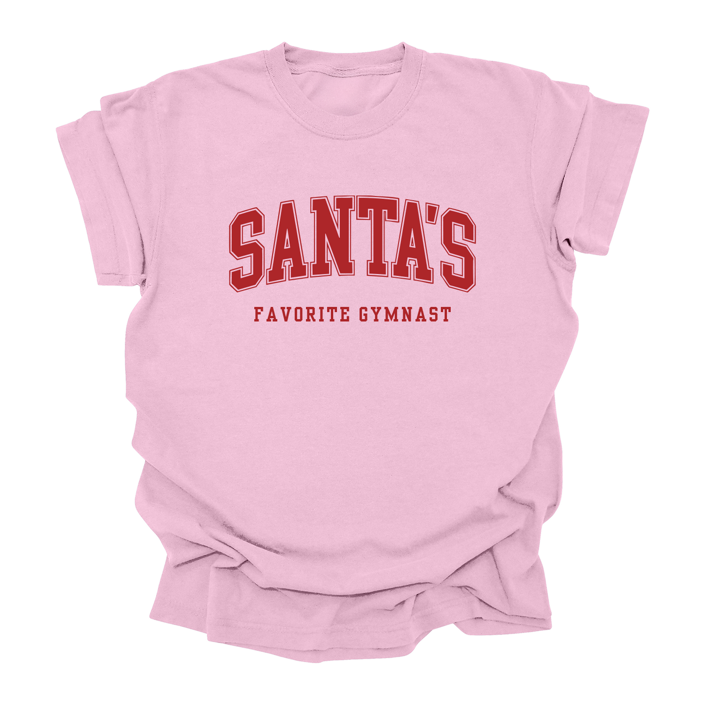 Santa’s Favorite Gymnast Tee | Christmas Shirt for Gymnasts | Holiday Gift for Girls & Teens