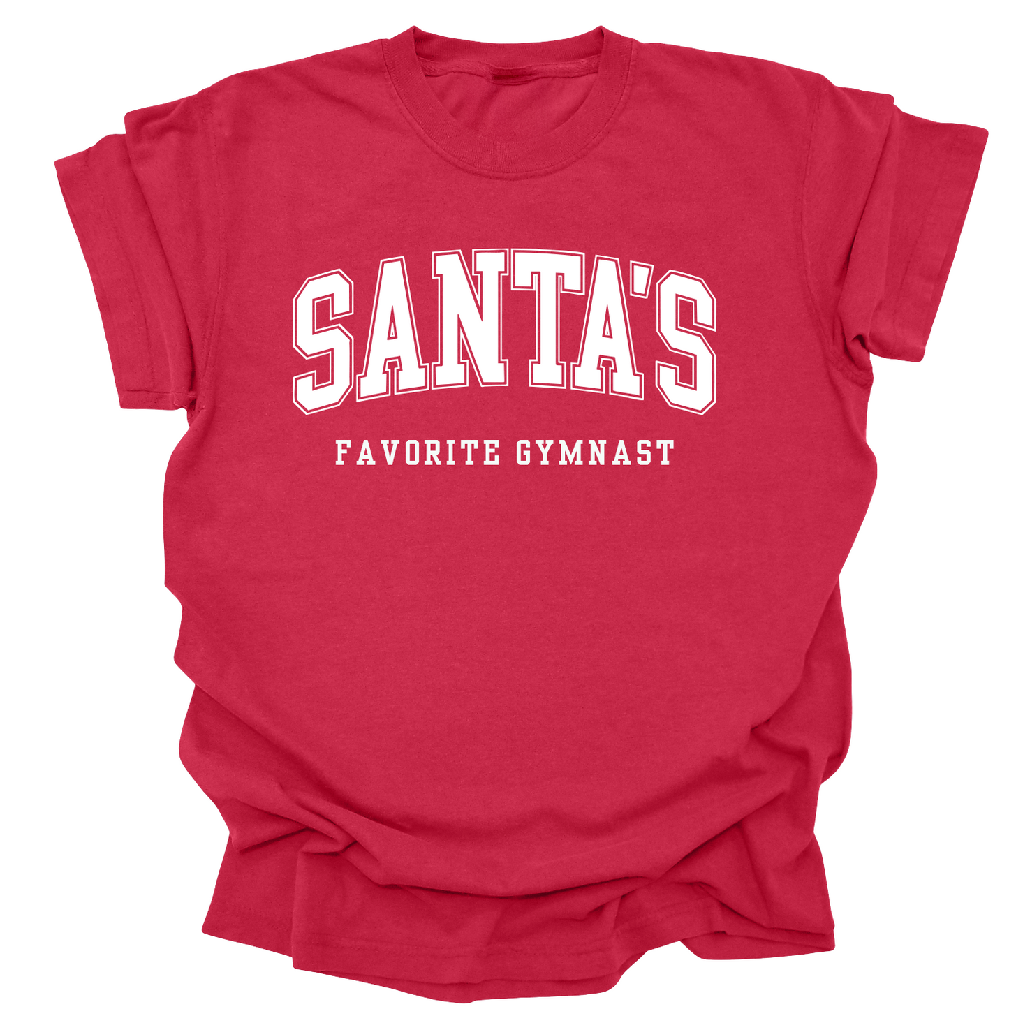Santa’s Favorite Gymnast Tee | Christmas Shirt for Gymnasts | Holiday Gift for Girls & Teens