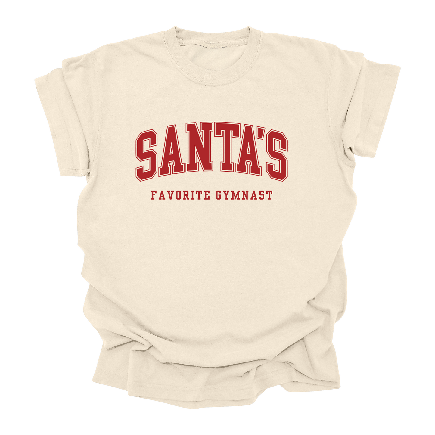 Santa’s Favorite Gymnast Tee | Christmas Shirt for Gymnasts | Holiday Gift for Girls & Teens