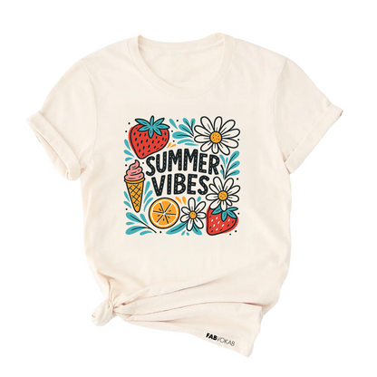 Summer Vibes T-Shirt – Colorful Summer Tee for Kids, Teens & Adults