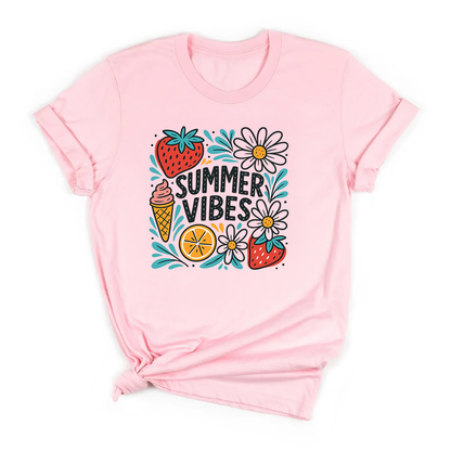 Summer Vibes T-Shirt – Colorful Summer Tee for Kids, Teens & Adults