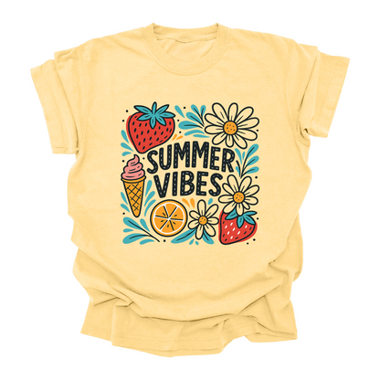 Summer Vibes T-Shirt – Colorful Summer Tee for Kids, Teens & Adults