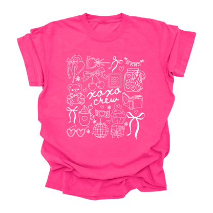 XOXO Crew Valentine matching shirts for kids teens women Galentine's Day squad goals