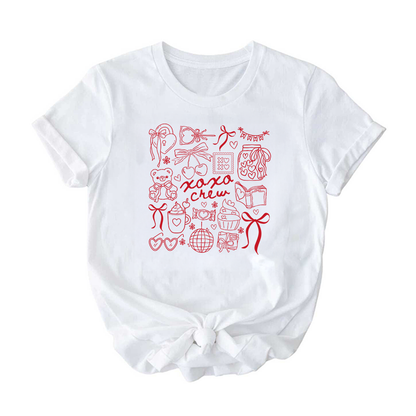 XOXO Crew Shirt - Valentine's Day T-Shirt for Kids Teens Women - Galentine's Matching Tees