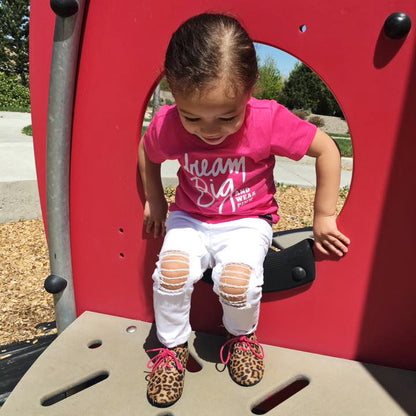 DREAM BIG AND WEAR PINK. Kids PINK graphic tee FABVOKAB