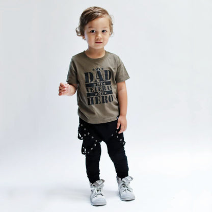 MY DAD MY VETERAN MY HERO Green Short Sleeve T-shirt FABVOKAB