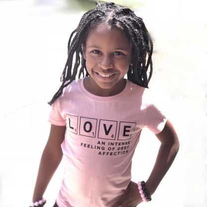 GIRLS LOVE AND AFFECTION Pink Short Sleve T-shirt FABVOKAB