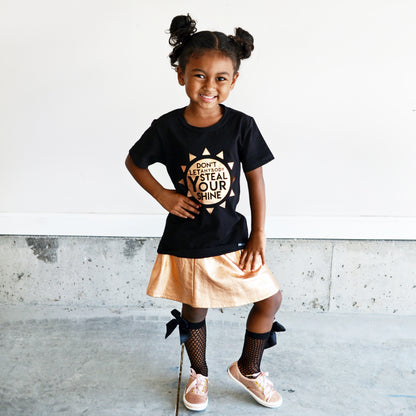 DON'T LET ANYBODY STEAL YOUR SHINE in Copper Foil Short Sleeve T-shirt FABVOKAB