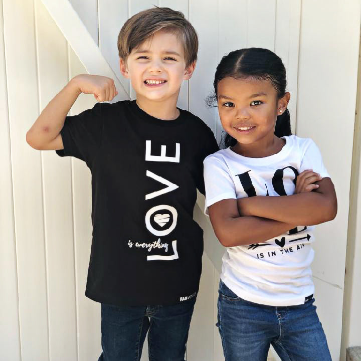 LOVE IS EVERYTHING Girls, Boys Kids Teens Valentine's Short Sleeve T-shirt FABVOKAB