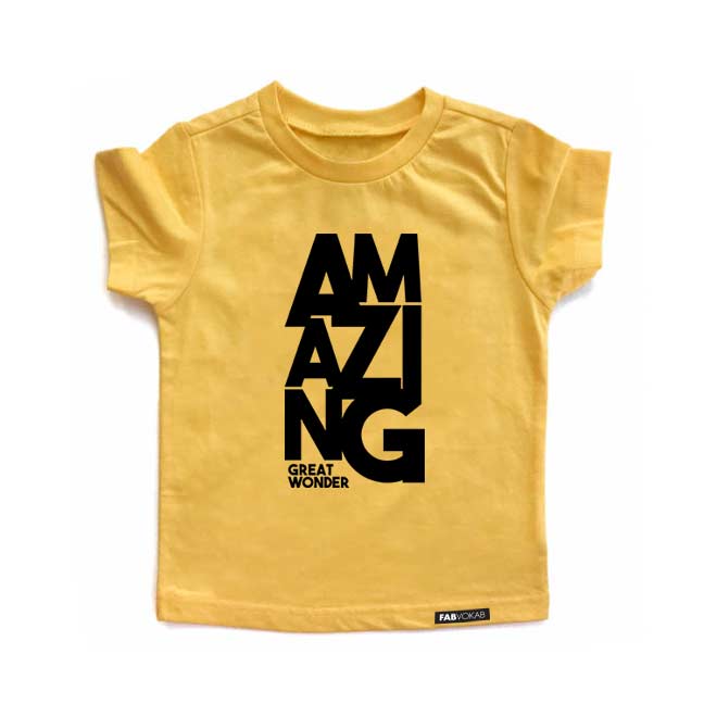AMAZING Yellow Short Sleeve Kids T-shirt FABVOKAB