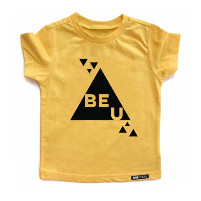 BE U Yellow Short Sleeve T-shirt FABVOKAB