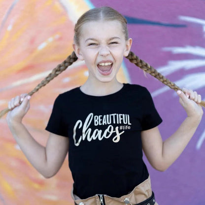 Beautiful Chaos life Kids, Girls, Teen Short Sleeve T-shirt FABVOKAB