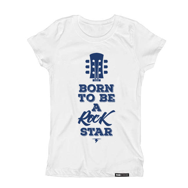 BORN TO BE A  ROCK STAR Kids, Girls, Boys, Unisex Short Sleeve T-shirt FABVOKAB
