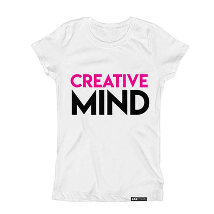 CREATIVE MIND Black and Neon Pink Short Sleeve T-shirt FABVOKAB