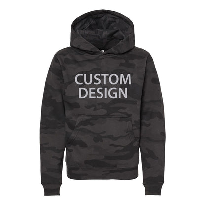CUSTOM DESIGN KIDS, TEEN UNISEX BLACK CAMO HOODIE (NEW) FABVOKAB