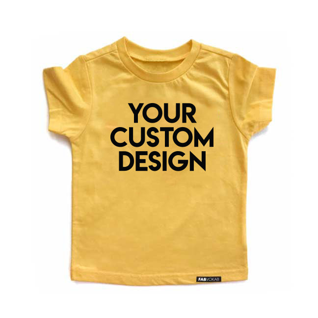 CUSTOM DESIGN Yellow Short Sleeve T-shirt FABVOKAB