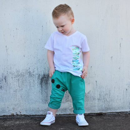 SIENNA AQUA UNISEX KIDS HAREM PANTS FABVOKAB