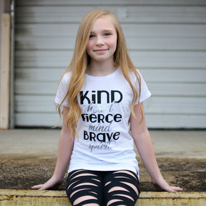 KIND HEART, FIERCE MIND BRAVE SPIRIT Short Sleeve T-shirt FABVOKAB