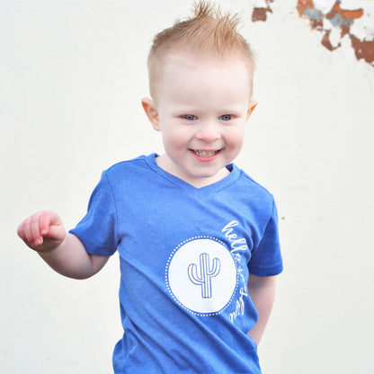 Hello Sunshine Blue Short Sleve T-shirt FABVOKAB