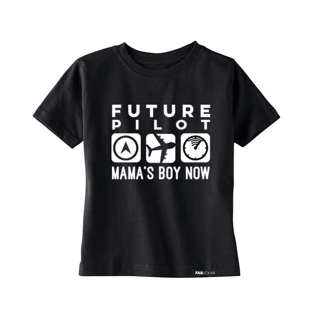 FUTURE PILOT MAMA'S BOY NOW Short Sleeve T-shirt FABVOKAB