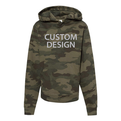 CUSTOM DESIGN KIDS, TEEN UNISEX BLACK CAMO HOODIE (NEW) FABVOKAB