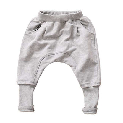 LONDON UNISEX LIGHT GRAY KIDS HAREM PANTS FABVOKAB