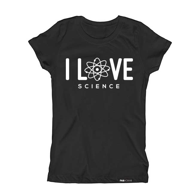 I LOVE SCIENCE Kids, Girls, Boys, Teens Short Sleeve T-shirt FABVOKAB