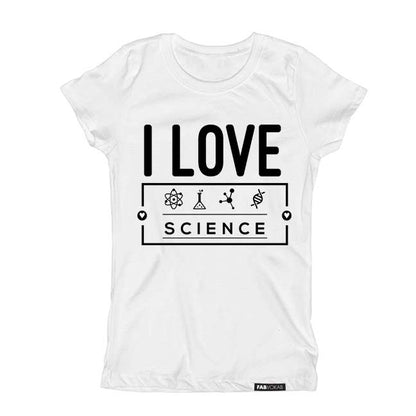 I LOVE SCIENCE Kids, Girls, Boys, Teen Short Sleeve T-shirt FABVOKAB