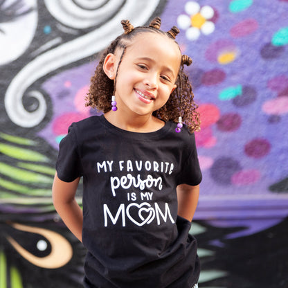 MY FAVORITE PERSON IS MY MOM Kids, Teen Short Sleeve T-shirt FABVOKAB