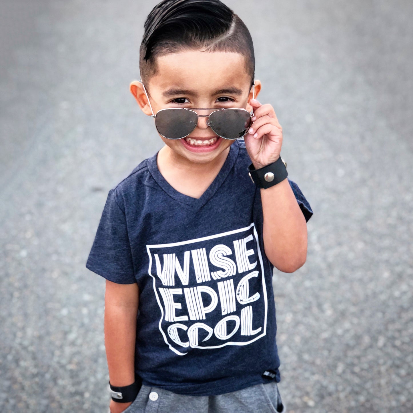 WISE EPIC COOL Blue Short Sleve T-shirt FABVOKAB