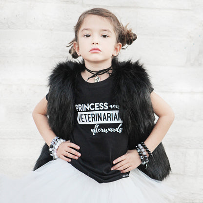 PRINCESS NOW VET AFTERWARDS Short Sleeve T-shirt FABVOKAB