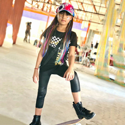 Kids Faux Leather Leggings | Black (only size 5/6) FABVOKAB