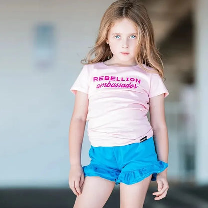 Rebellion Studioz Ambassador 2022 Pink Kids, Girls Teen Short Sleeve T-shirt FABVOKAB