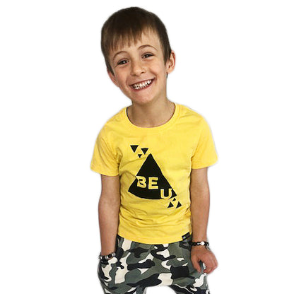 BE U Yellow Short Sleeve T-shirt FABVOKAB