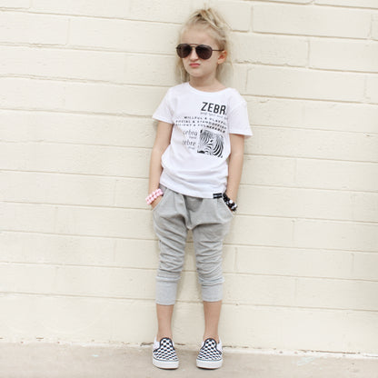 LONDON UNISEX LIGHT GRAY KIDS HAREM PANTS FABVOKAB