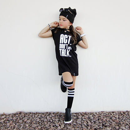 ACT. DON'T JUST TALK. Kids, Girls, Boys, Unisex Short Sleeve T-shirt FABVOKAB