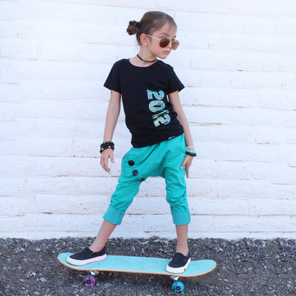 SIENNA AQUA UNISEX KIDS HAREM PANTS FABVOKAB