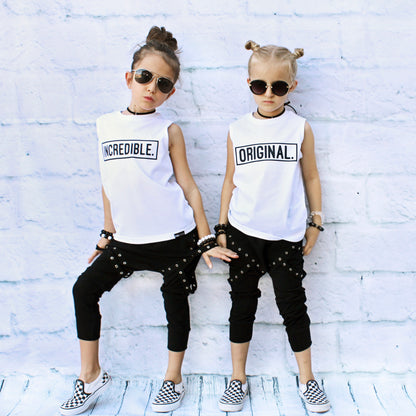 ZEVA BIKER CHAIN HAREM PANTS (3T, 5/6) FABVOKAB