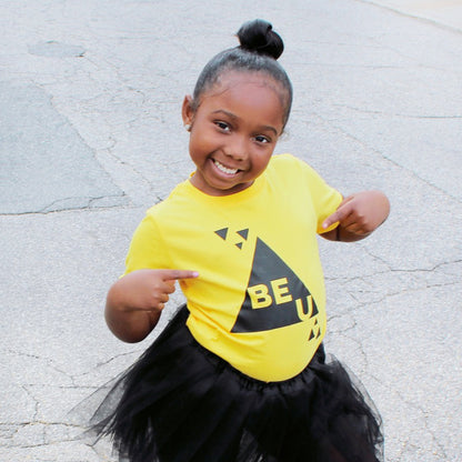 BE U Yellow Short Sleeve T-shirt FABVOKAB